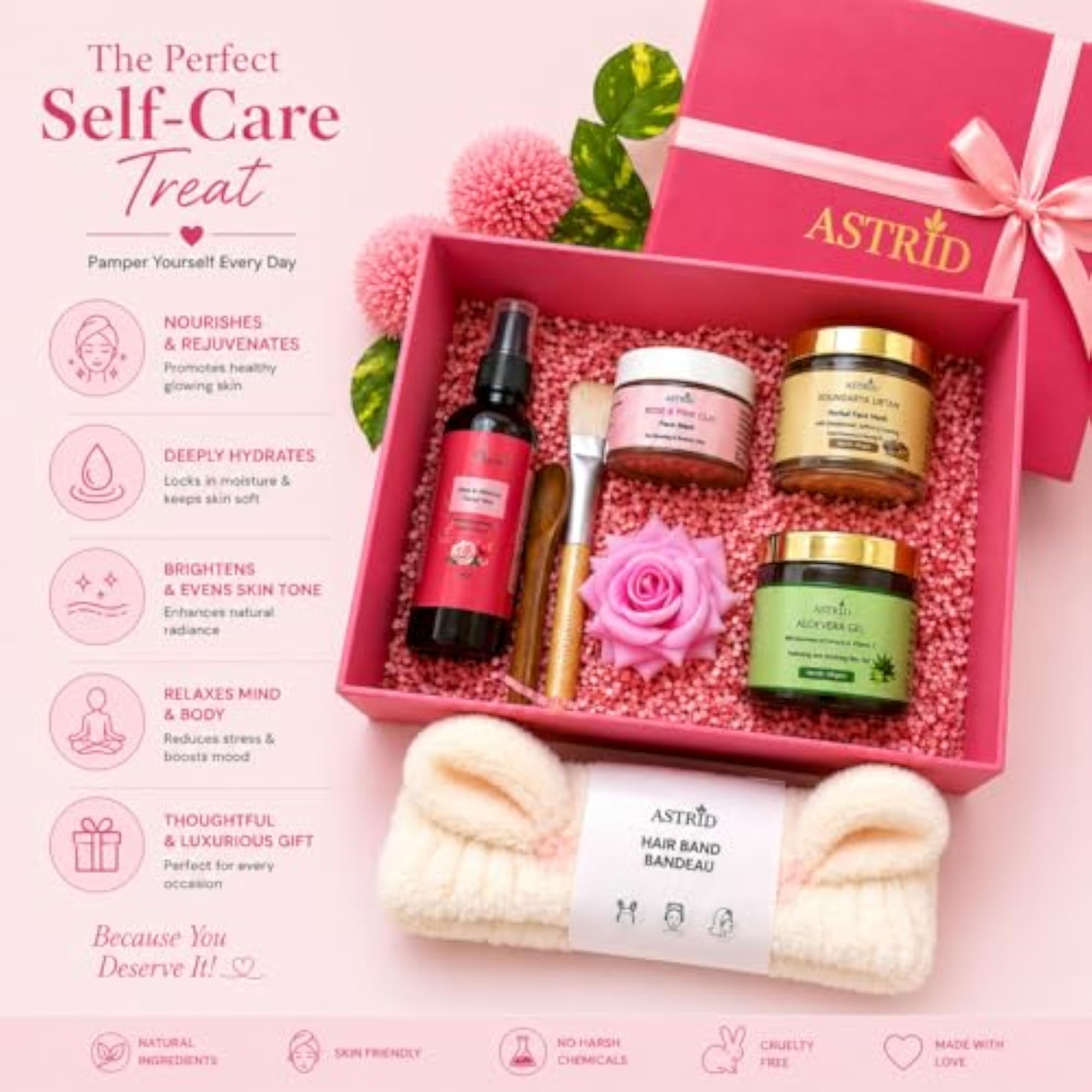 Luxury Self Care Gift Hamper for Women, Skincare Gift Box